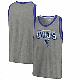 Indianapolis Colts NFL Pro Line by Fanatics Branded Throwback Collection Season Ticket Tri-Blend Tank Top - Heathered Gray